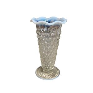 Vintage Anchor Hocking Moonstone Opalescent Glass vase